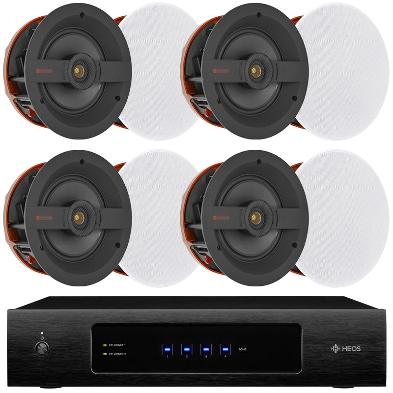 Denon HEOS Drive x Monitor Audio C1M Ceiling Speakers
