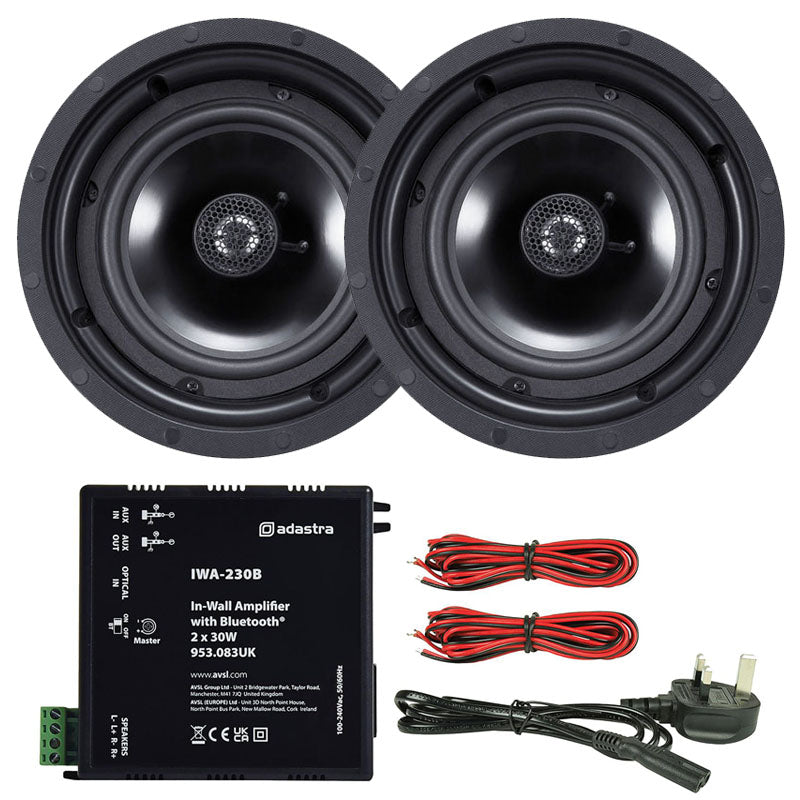 Adastra Bluetooth Amp & 2x Wharfedale WCM-65 In-Ceiling Speaker Package
