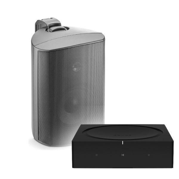 Sonos Amp & 2 x Focal 100 OD6 6'' On Wall Outdoor Speakers