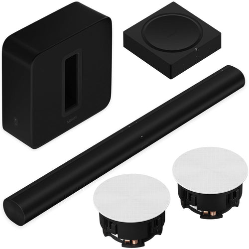 Sonos Cinema Package - Arc + Sub + Amp + In-Ceiling Speakers (6'')